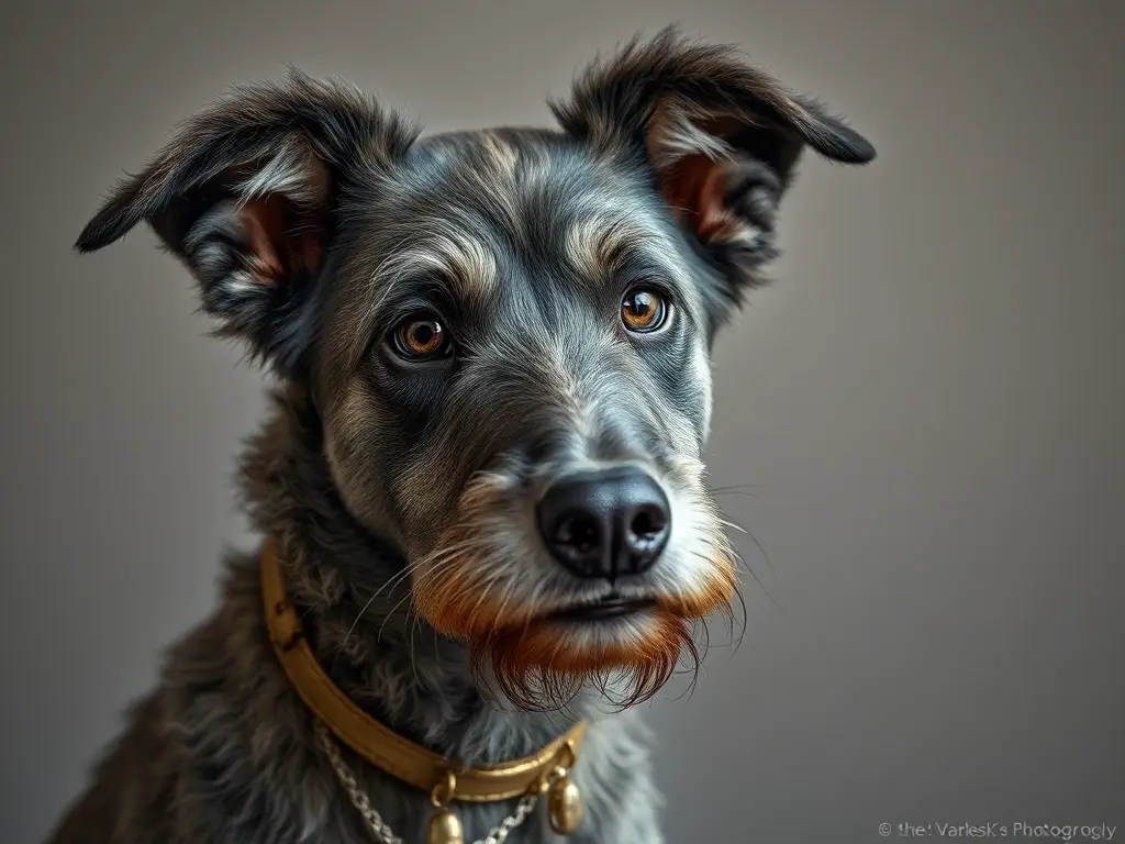 Fotografía realista de un Pumi majestuoso con detalles precisos