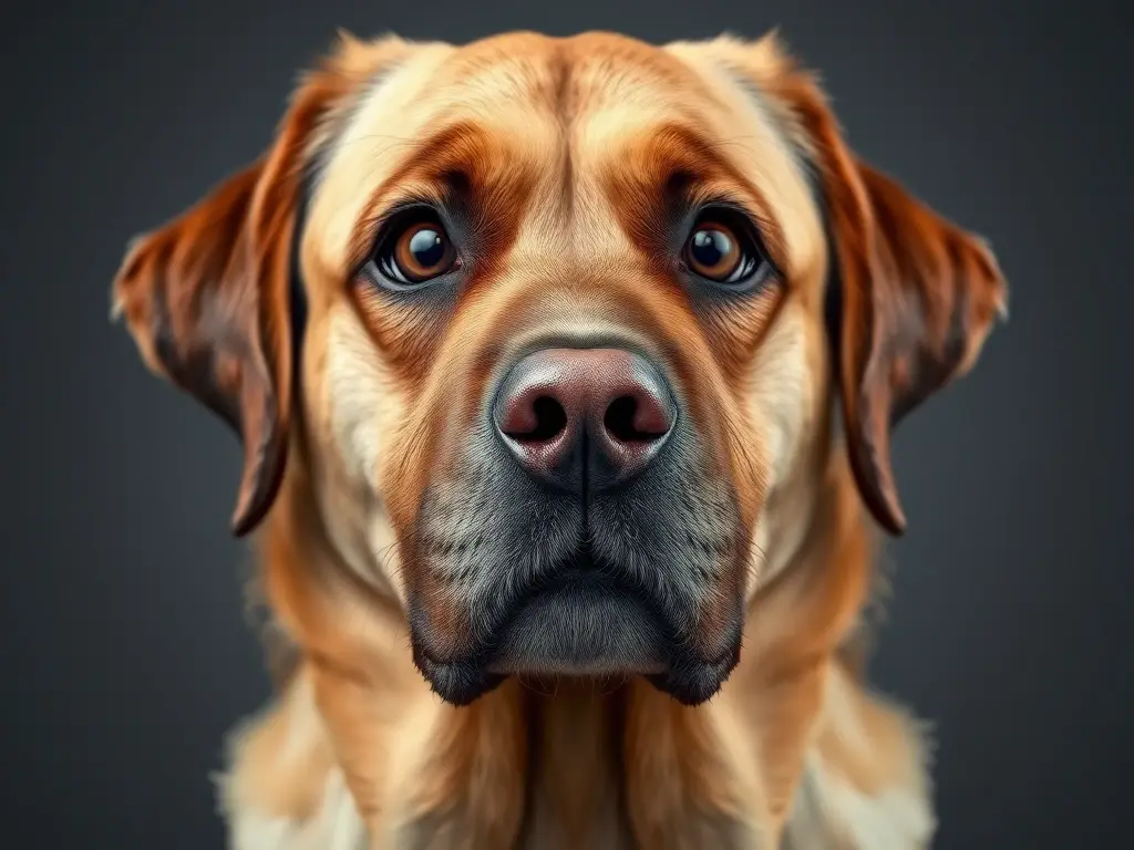 Imagen realista del labrador retriever con ojos dilatados, enfatizando la salud ocular en perros