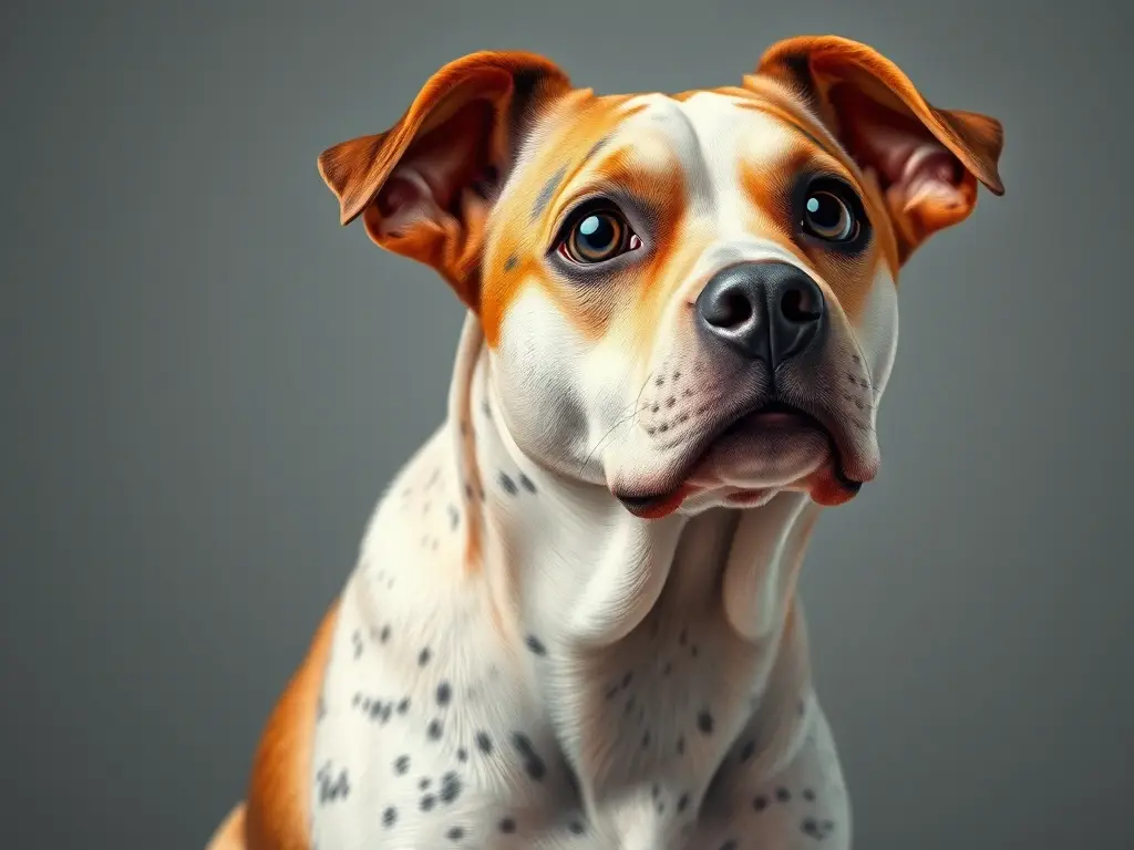 Ilustración fotográfica de perro con ojos dilatados y detalle respiratorio