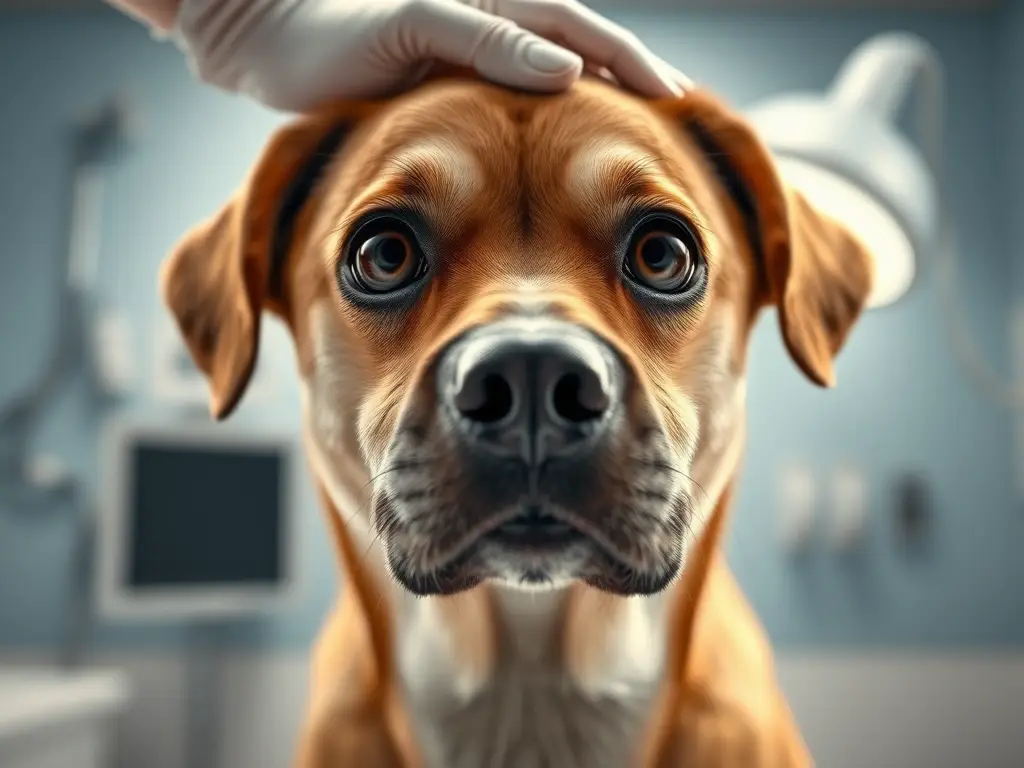 Retrato fotorrealista de perro con ojos intensos