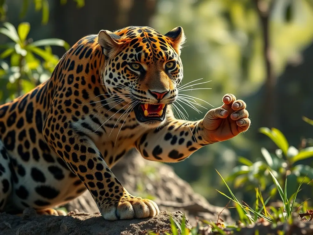 Foto de un jaguar depredador en su hábitat natural en alta resolución
