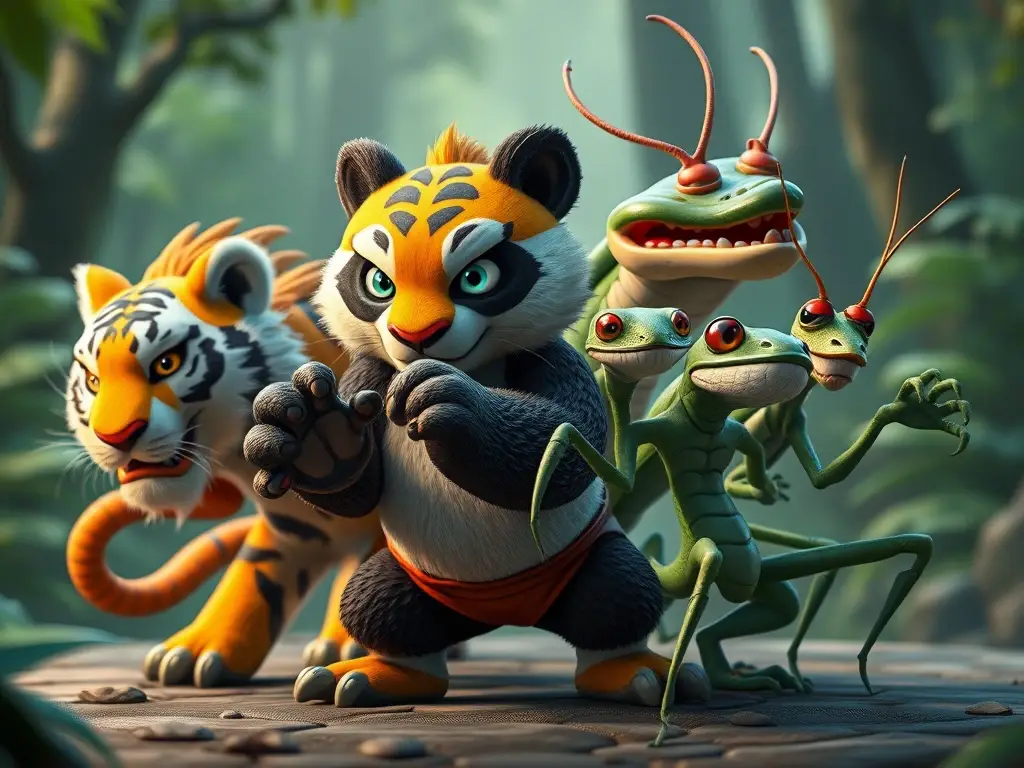Una obra de arte digital, inspirada en China, de animales fantásticos
