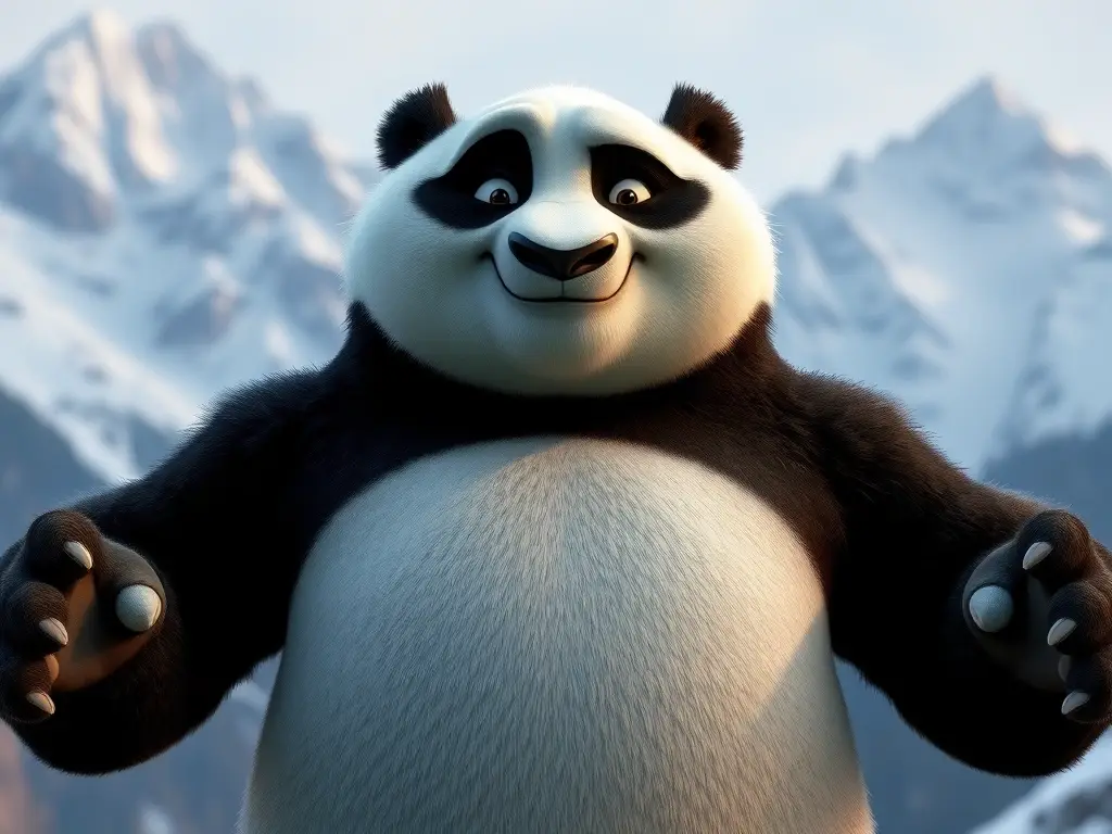 Imagen realista de Shifu en un paisaje montañoso