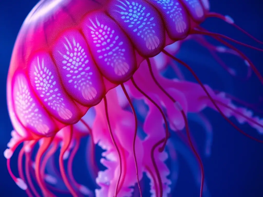 Imagen realística y detallista de una medusa de mar