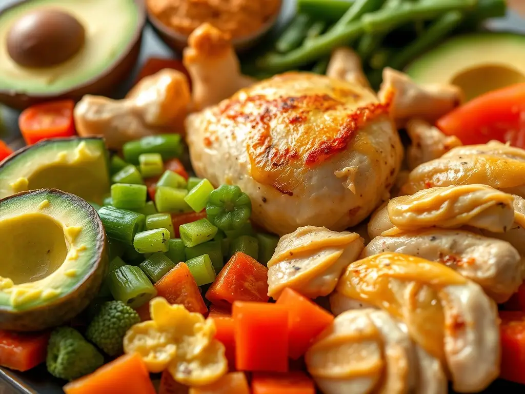 Un dibujo realista de comida nutritiva para niños