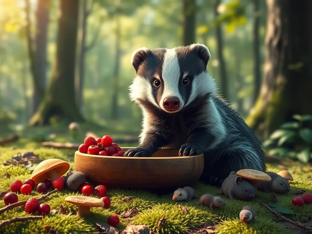 Tejón curioso en bosque, mirada reflexiva