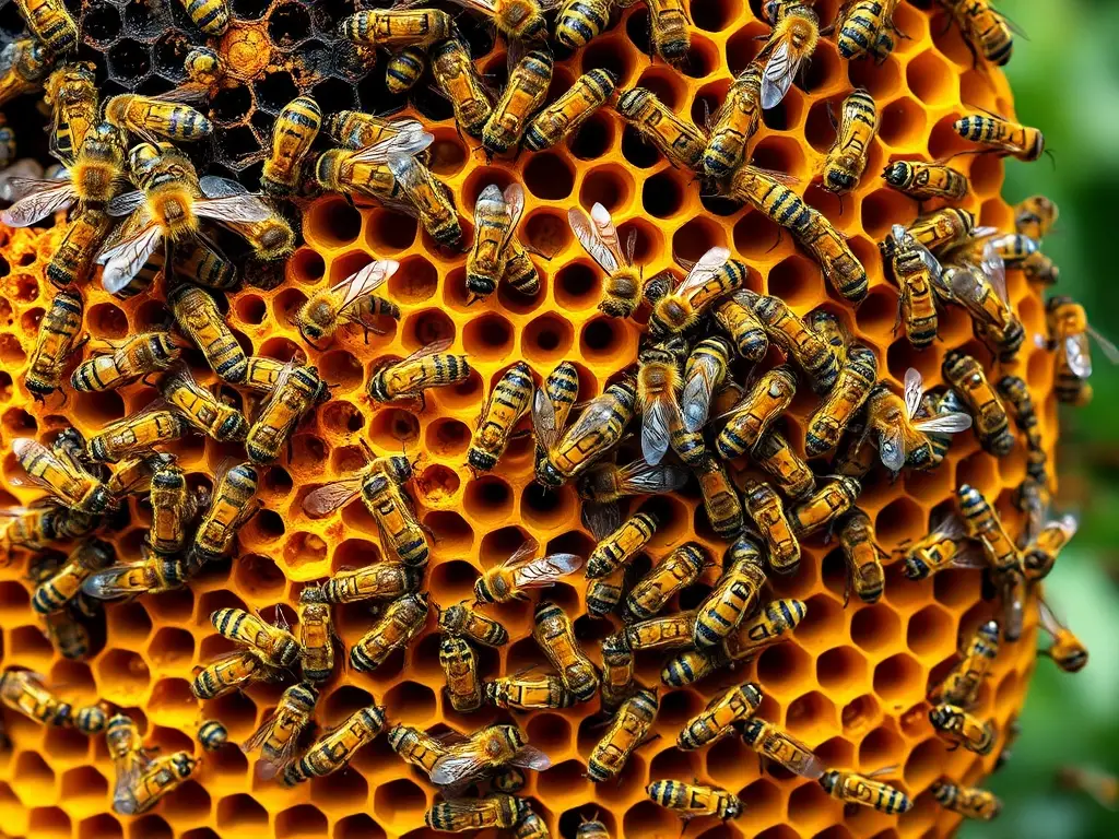 Un diseño realista de abeja Melipona en un hábitat natural