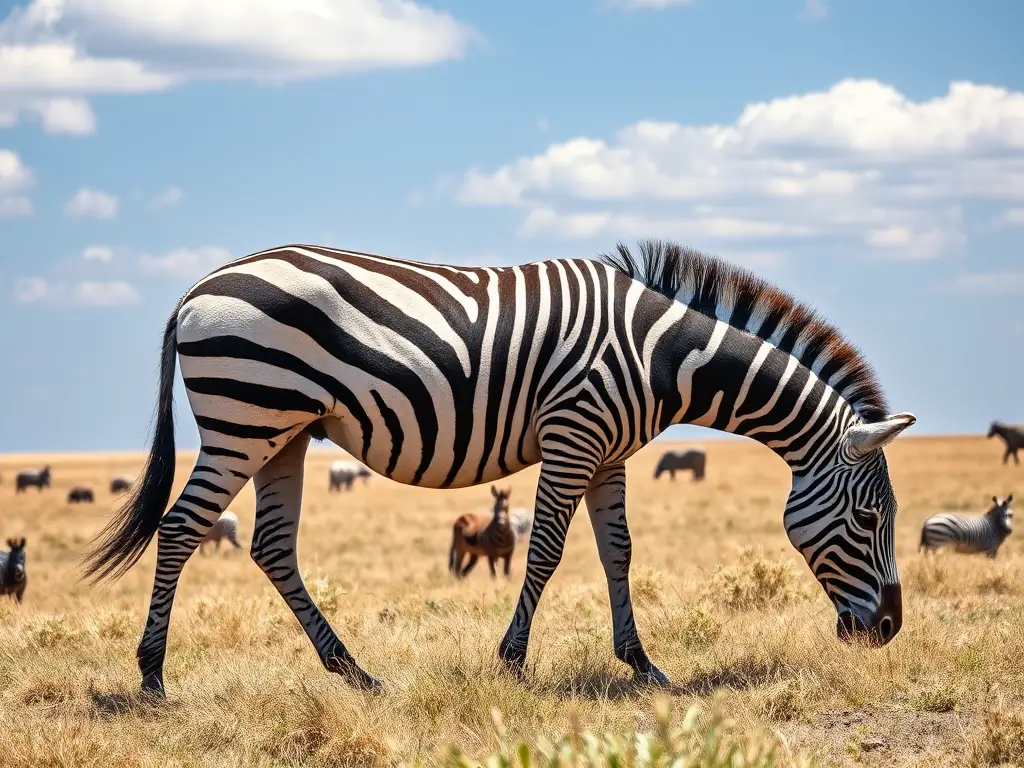 Una imagen de un zebra grasiente en una sabana africana