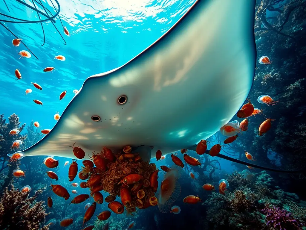 Una obra de arte realista y detallada de un rey del mar alimentando a su presa