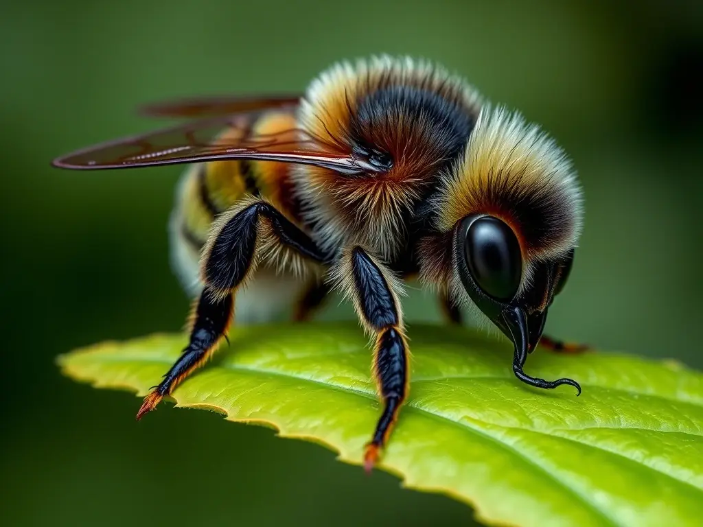 Imagen realista de un venado de amigurumi alimentando con una hoja de cuero