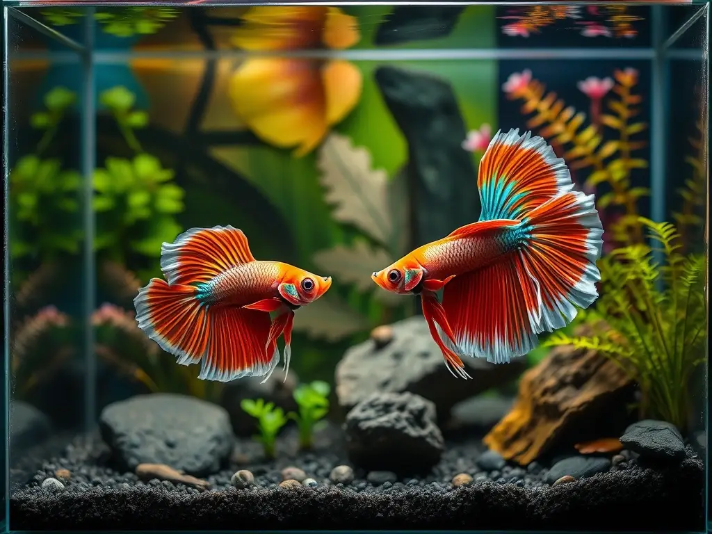 Foto de tanque de agua para peces bettas realistas y tranquilos