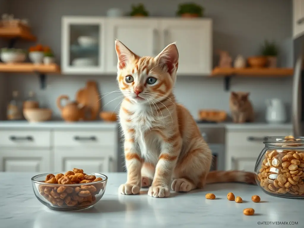 Fotorealista, gato Jasper majestuoso de 8K, en un espacioso cocina
