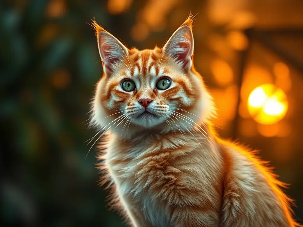 Un retrato realista de un gato tabby rojo con emoción profunda