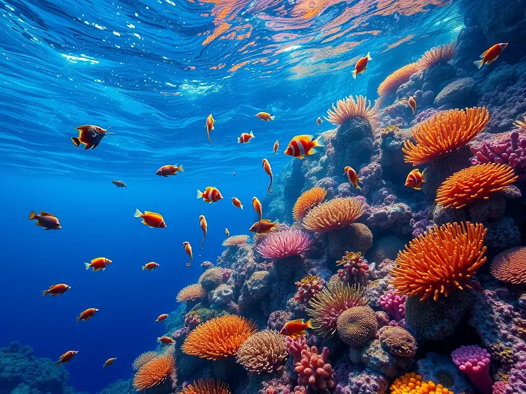 Una obra maestra acuática del océano con vida