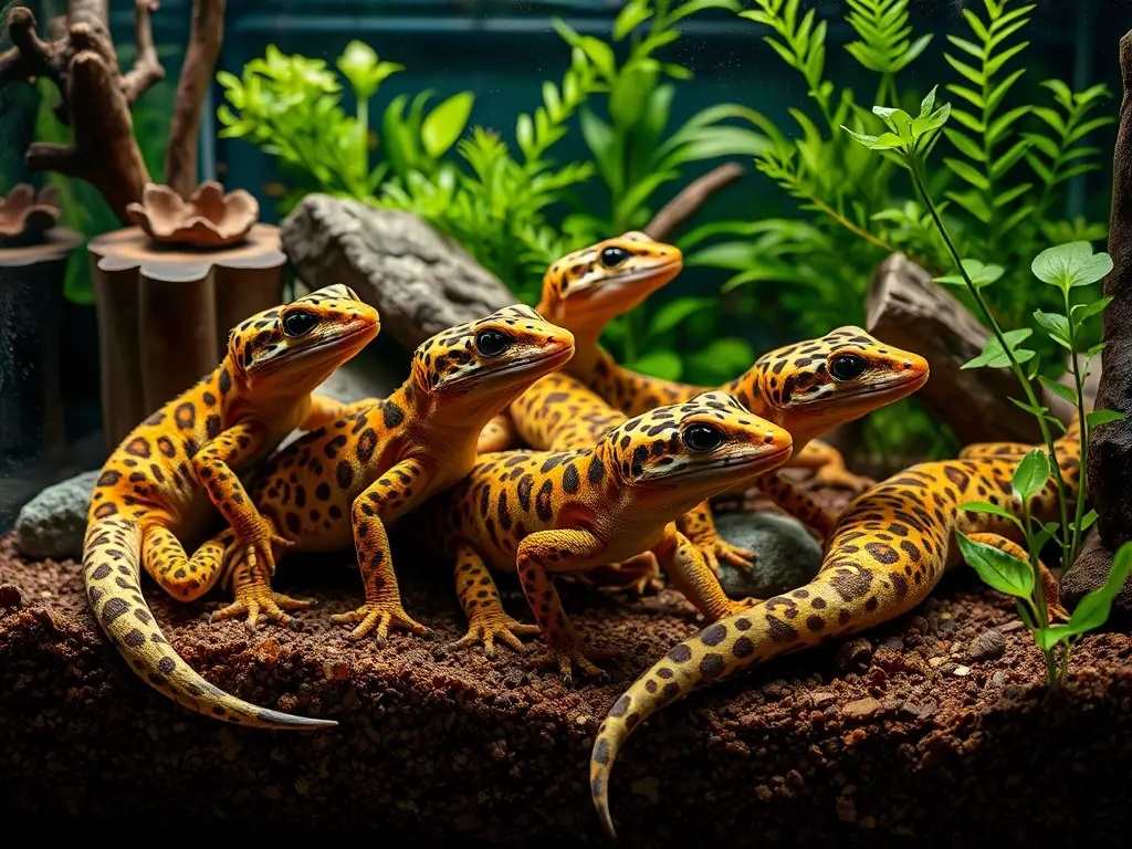Fotorealistic retrato de geckos lépidos sanos y distintivos