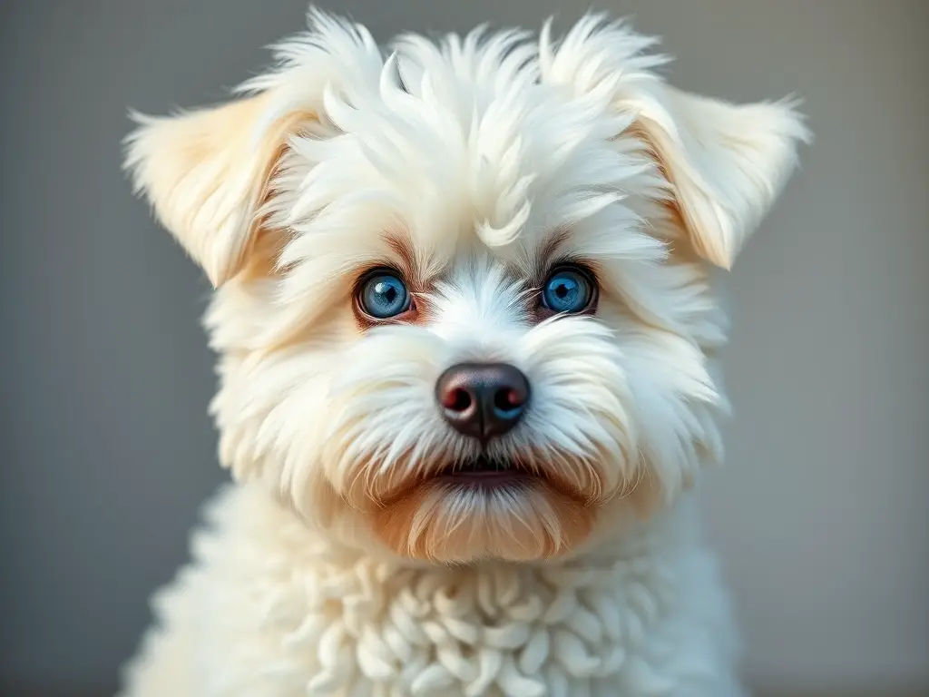 Fotografía realista de un Bichon Puli majestuoso