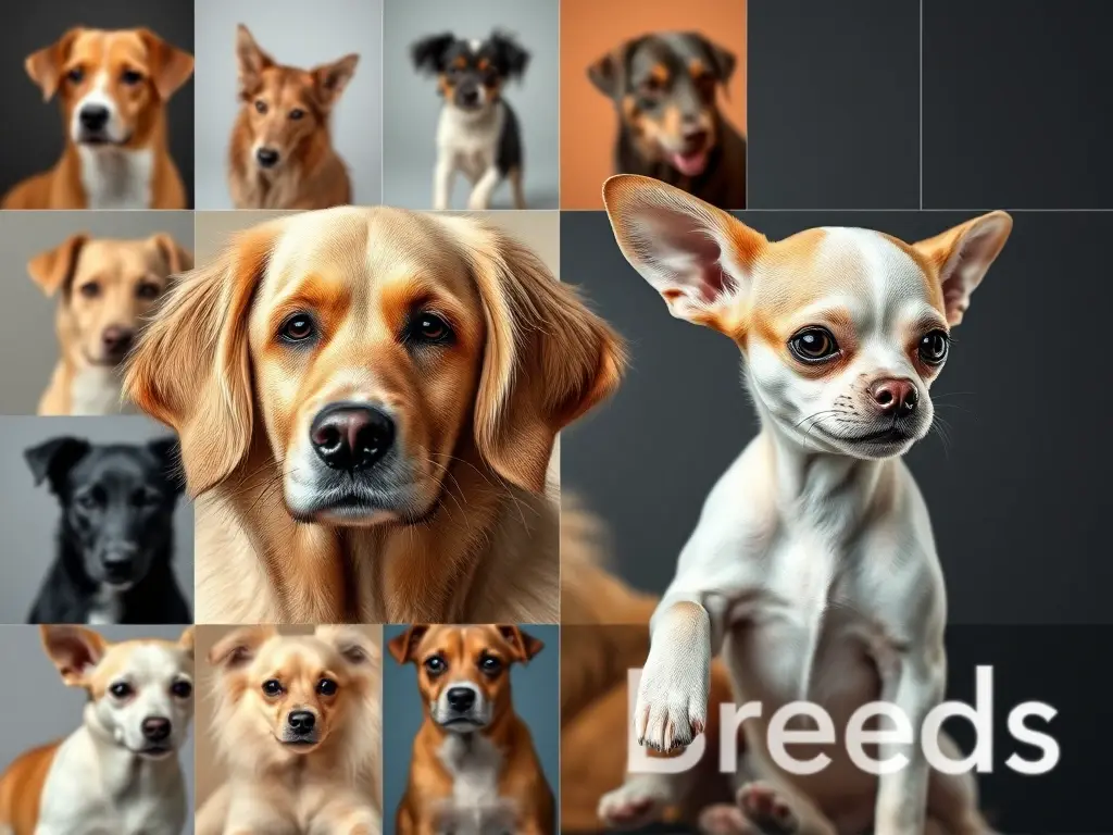 Foto realista de perros en un collage adecuado a la revista