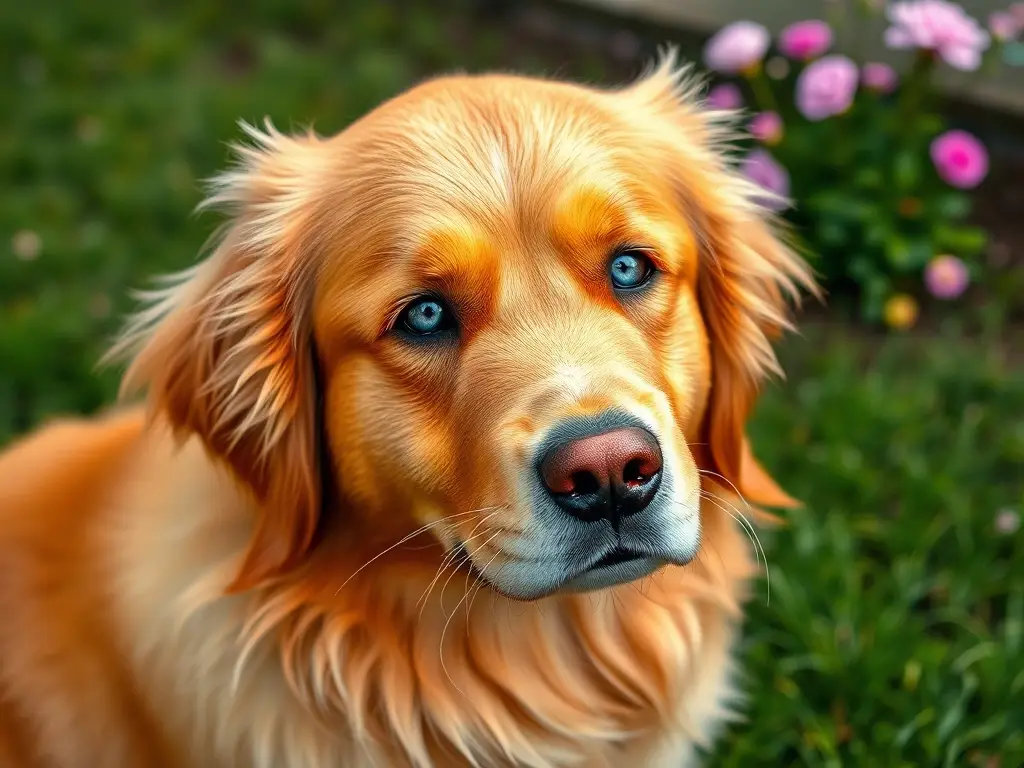 Imagen fotorealista de Golden Retriever con detalles de 8K
