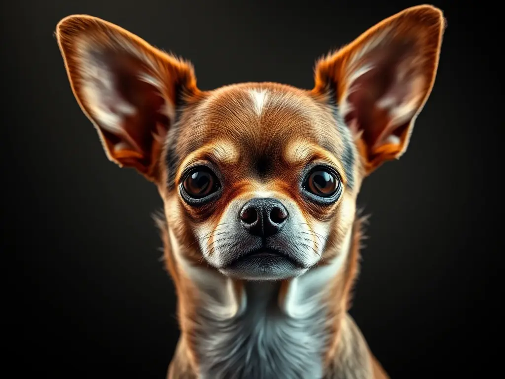 Imagen realista de portada para una revista sobre chihuahuas elegantes y sensuales
