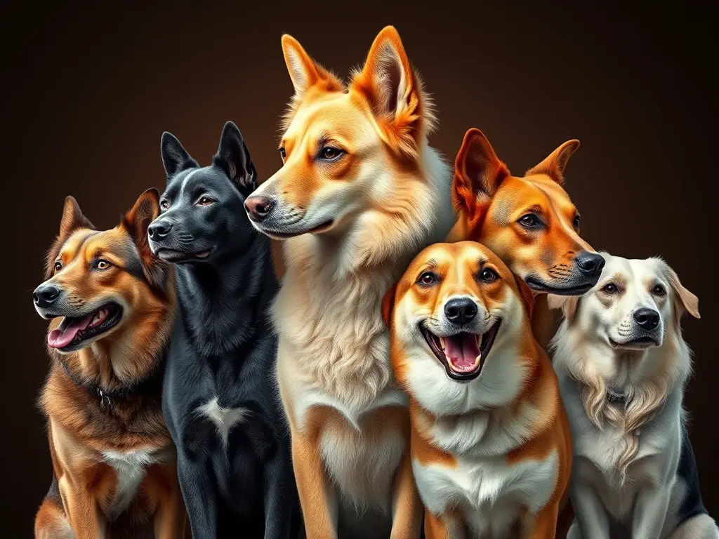 Imagen de perros elegantes y photorealista