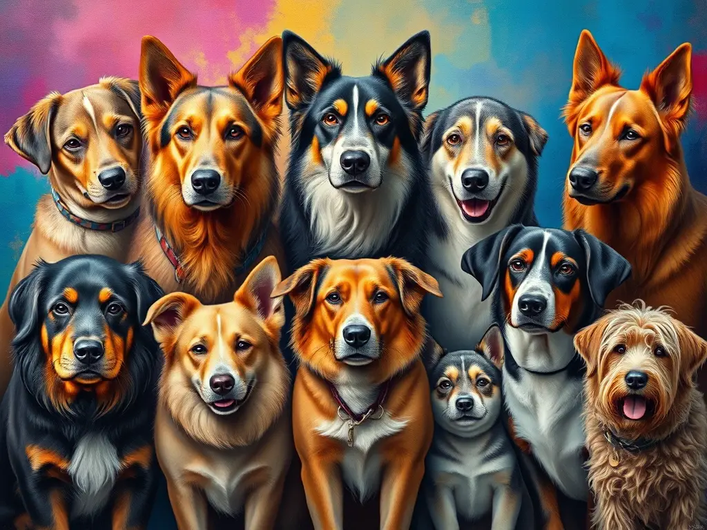 Una pintura de dog portraits realistas y de alta calidad