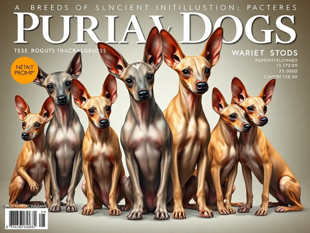 Fotograma realista de diez razas de perro sin pelo peruanas
