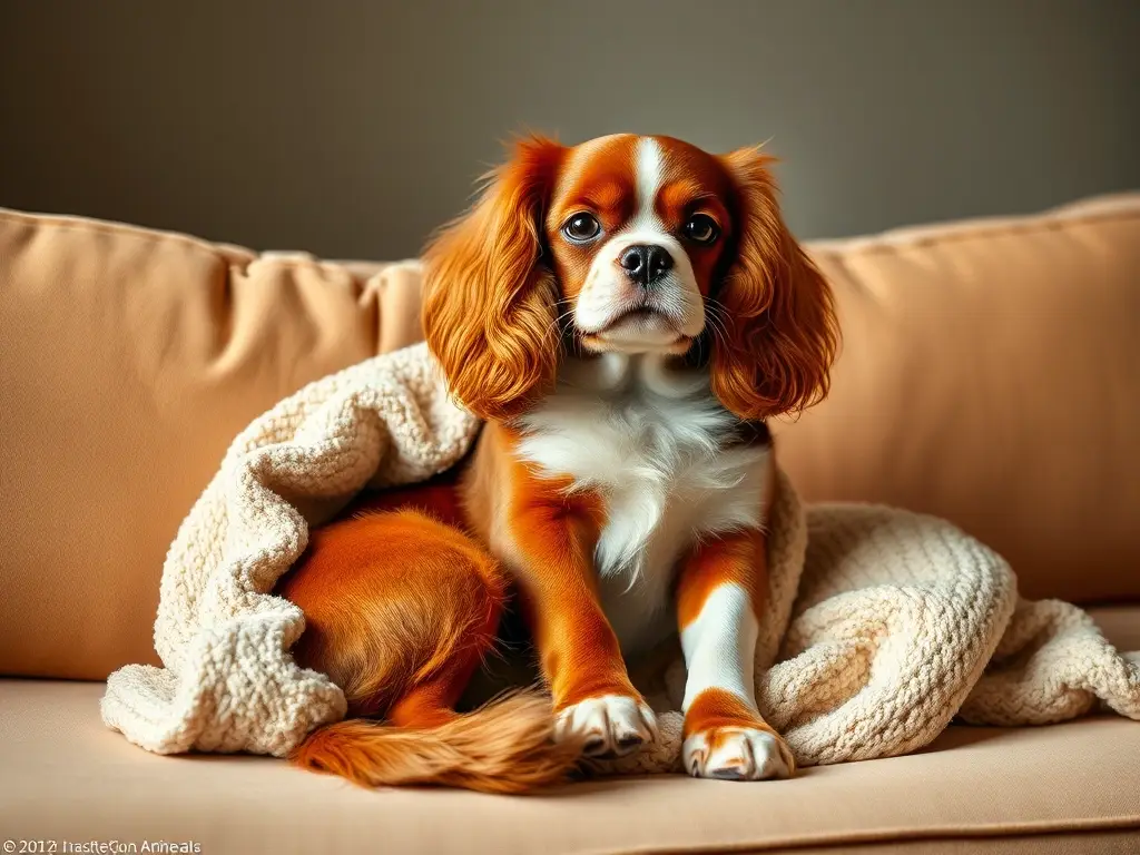 Foto realista de un Cavalier King Charles Spaniel relajado