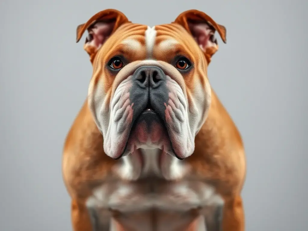 Un retrato realista y detallado de un bulldog sano y moderno