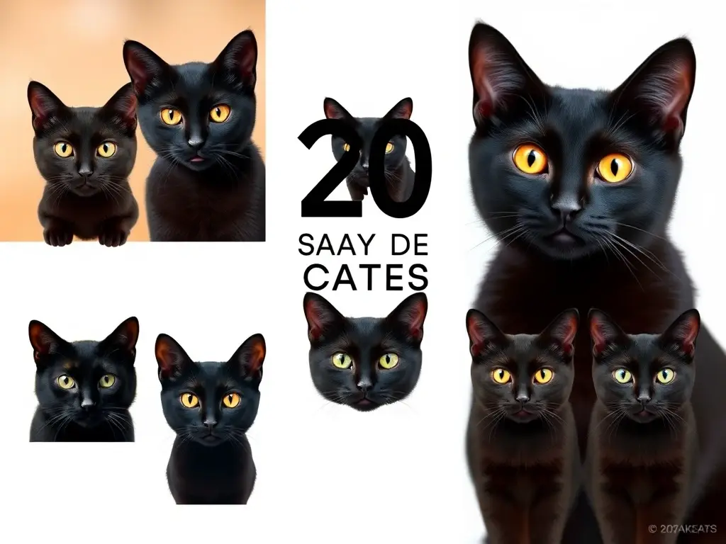Foto realismo de gatos negros con personalidades