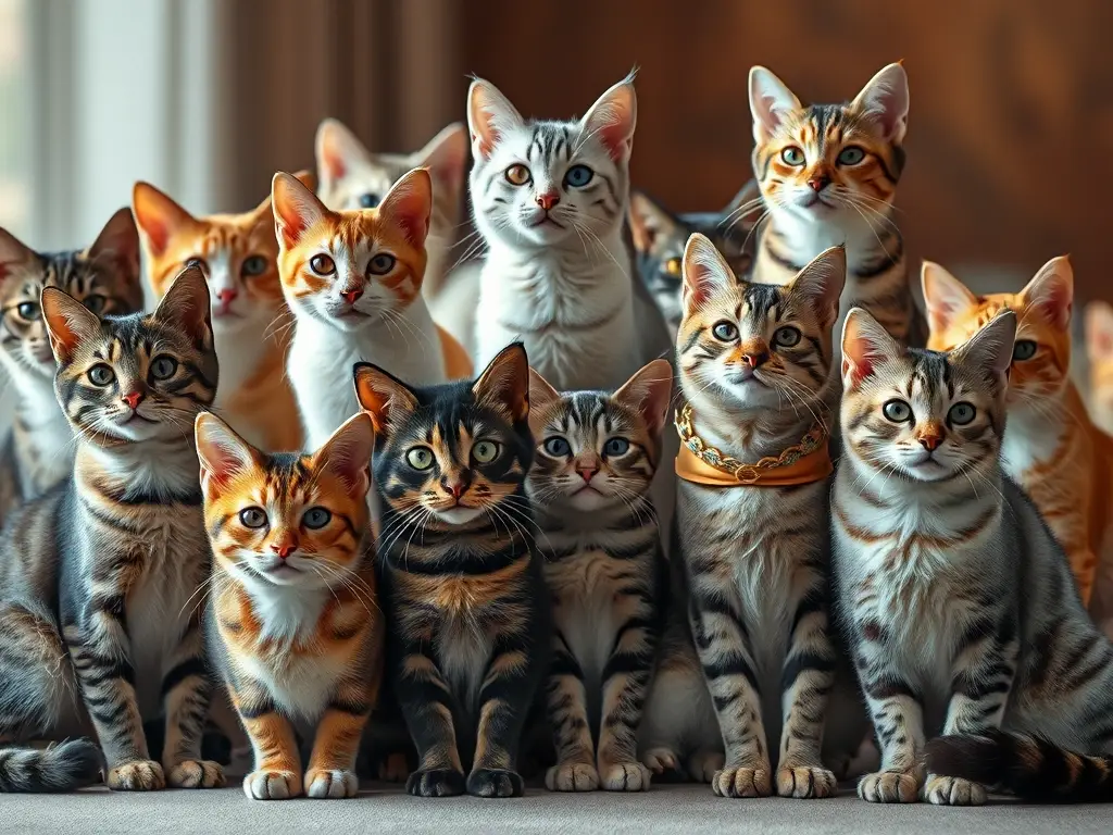 Un retrato fotográfico de felinos con elegancia individual