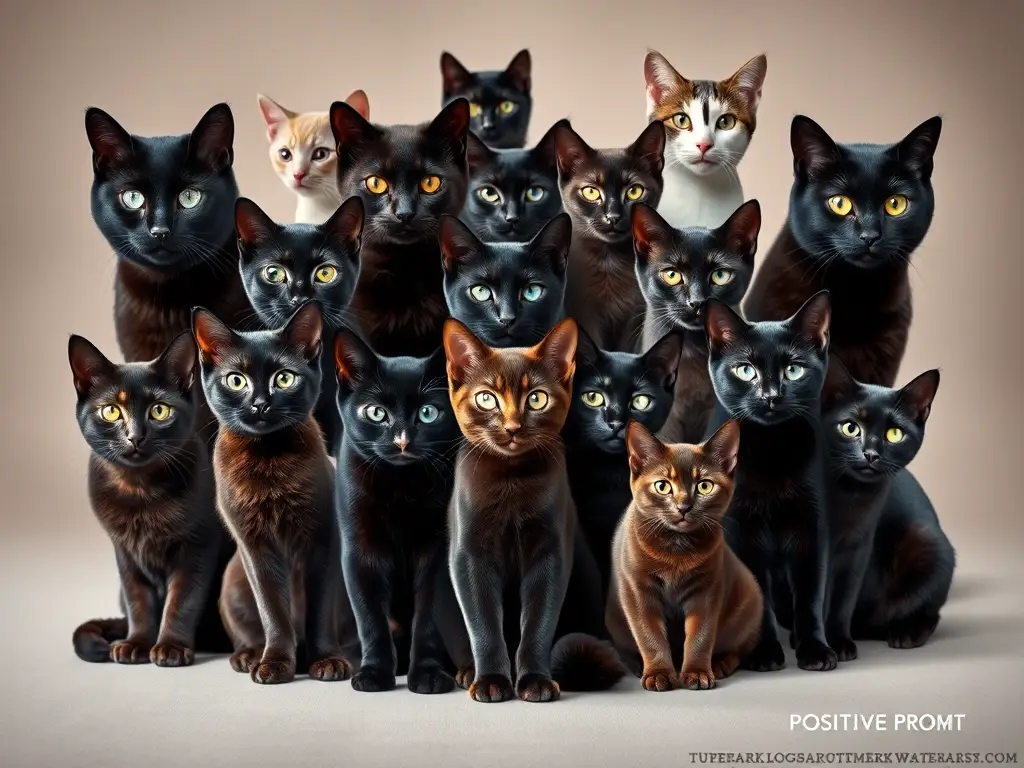 Fotorealista de gatos europeos felinos con variedad de razas