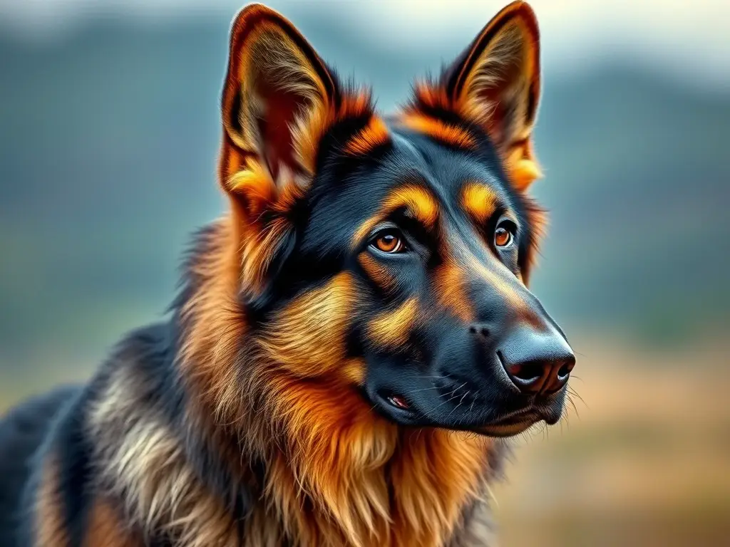 Imagen de un perro pastor alemán de alta resolución y detalles realistas