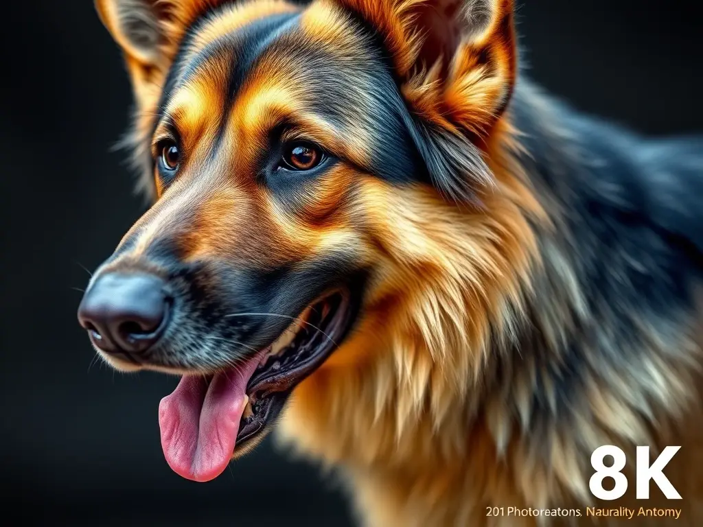 Imagen fotorealista de un German Shepherd con fur de alta calidad