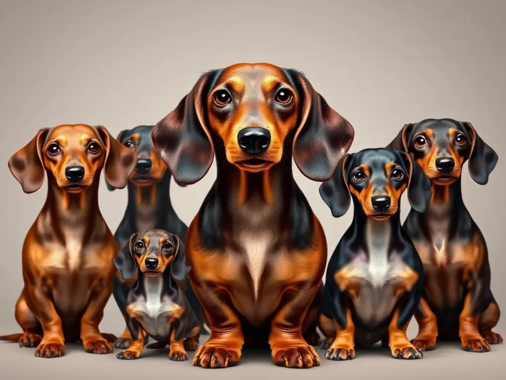 Ilustración de razas deDachshund detalladas y realistas