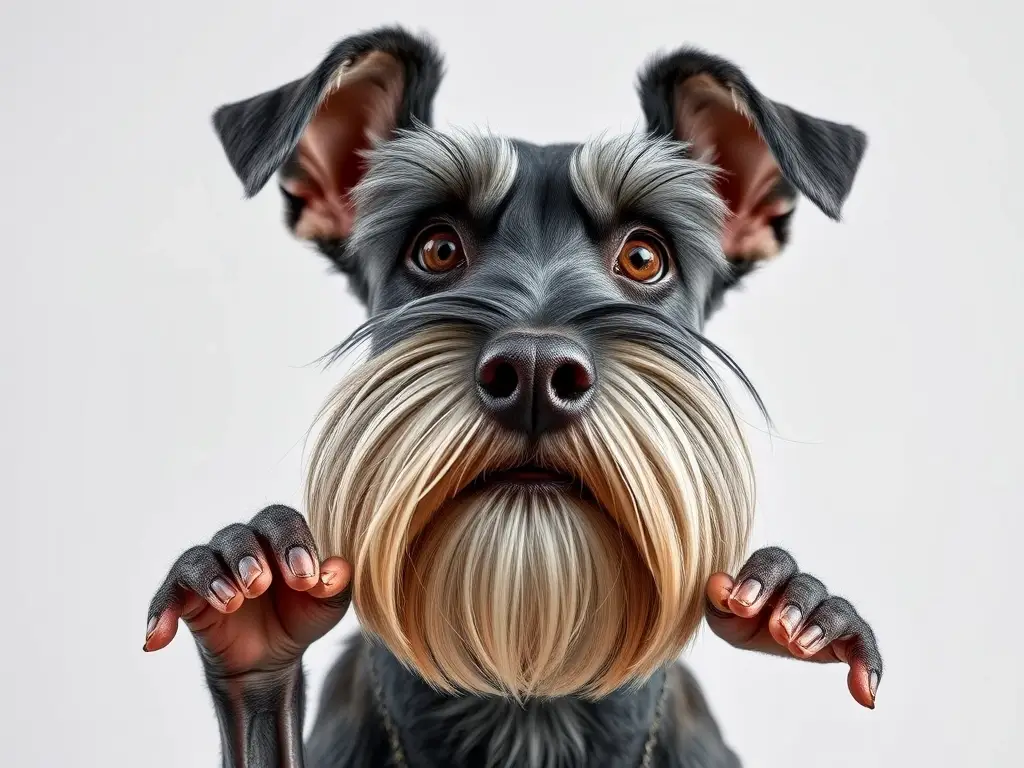 Photorealistic portrait de un Schnauzer de alta calidad