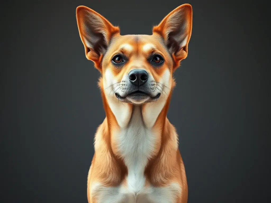 Imagen realista de un Sabueso de tamaño mediano con ojos penetrantes, cuerpo atlético y pelaje corto y suave