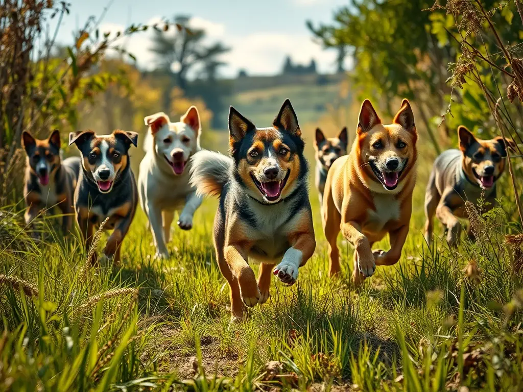 Una gran imagen de perros cazadores majestuosos en acción