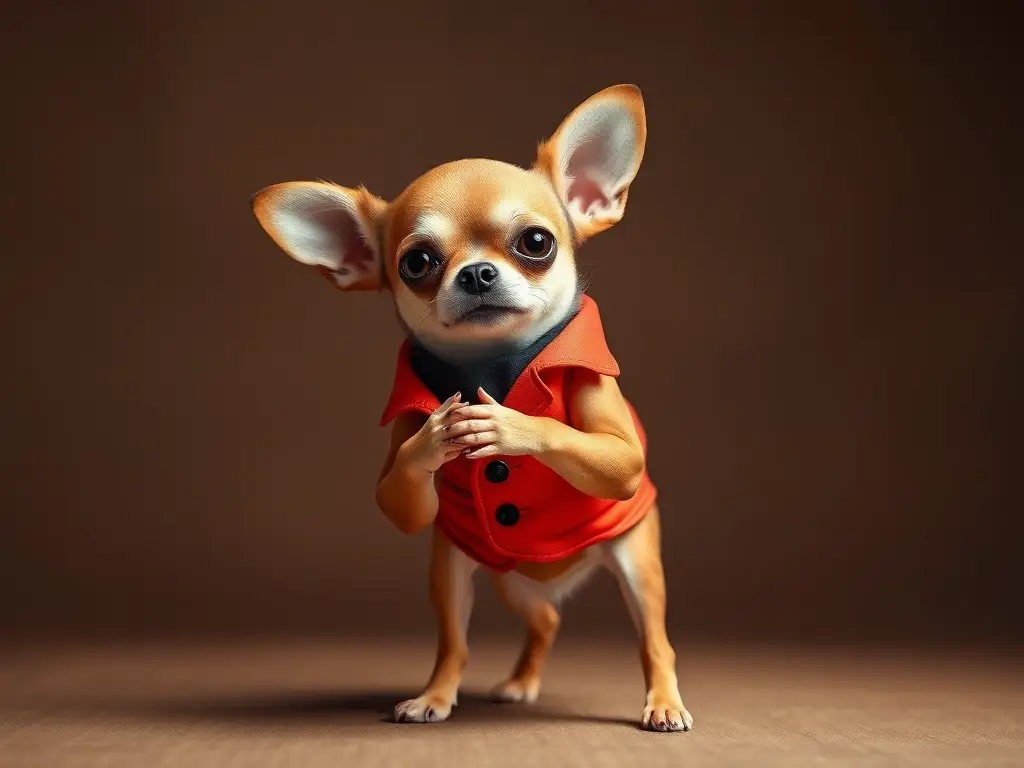 Un retrato hiperrealista de un chihuahua majestuoso
