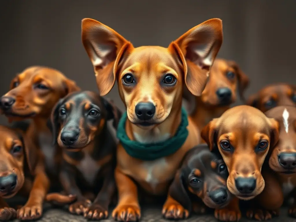 Fotografía realista de un perro de salchicha con características distintivas