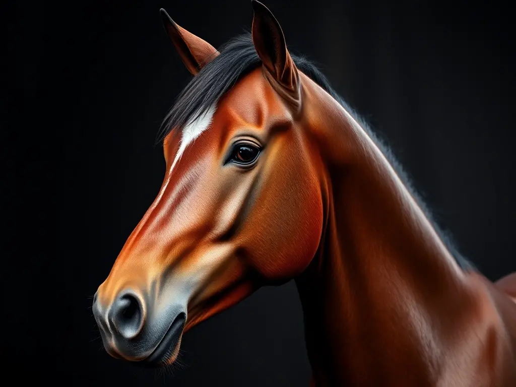 Arte realista de caballos con postura majestuosa