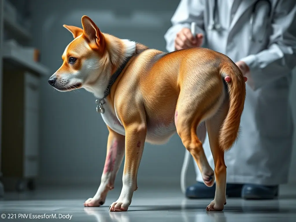 Imágen fotográfica de perro mestizo con signos de intoxicación por ethylene glicólico en un consultorio