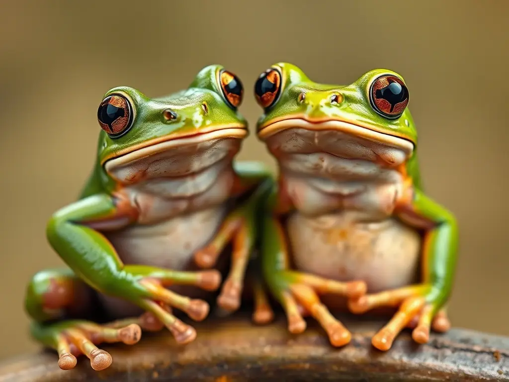 Una imagen fotorealista y detallada de un sapo latino y verde