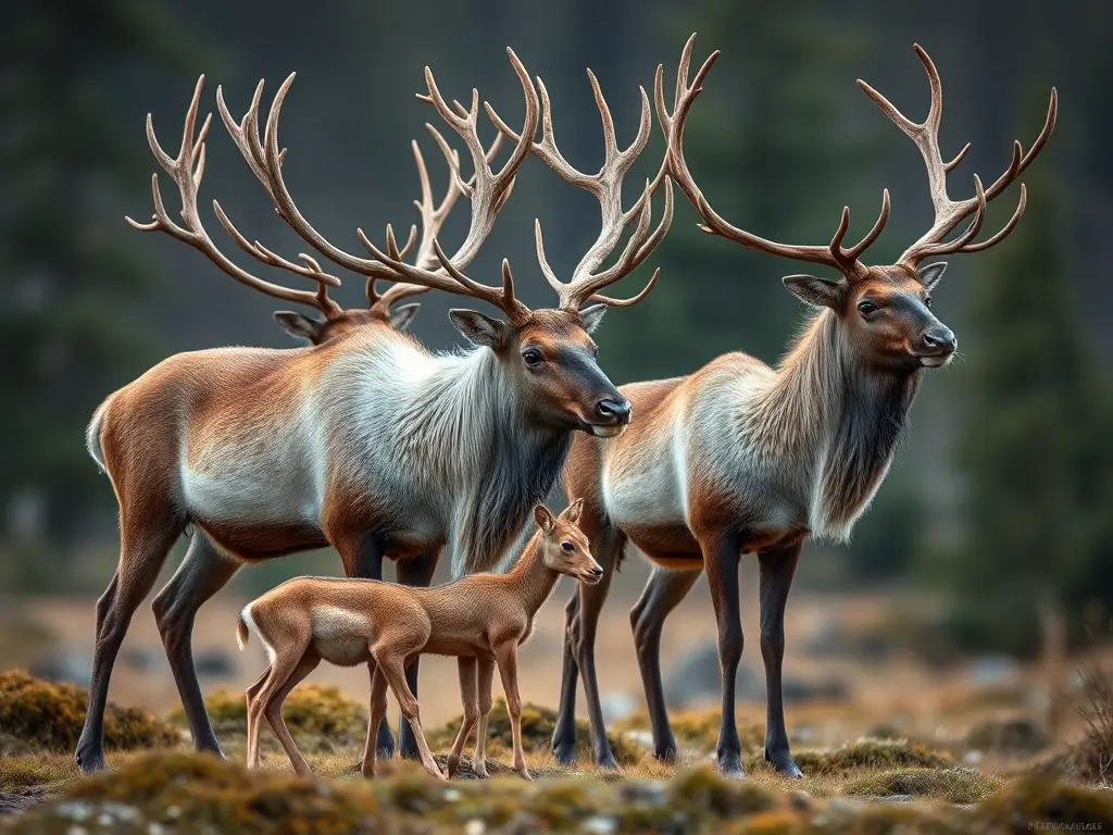 Fotografía realista de reproducción y ciclo de ciervos y alces