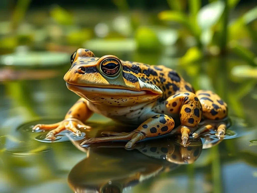 Foto de un rana de jardín con características reales y detalladas
