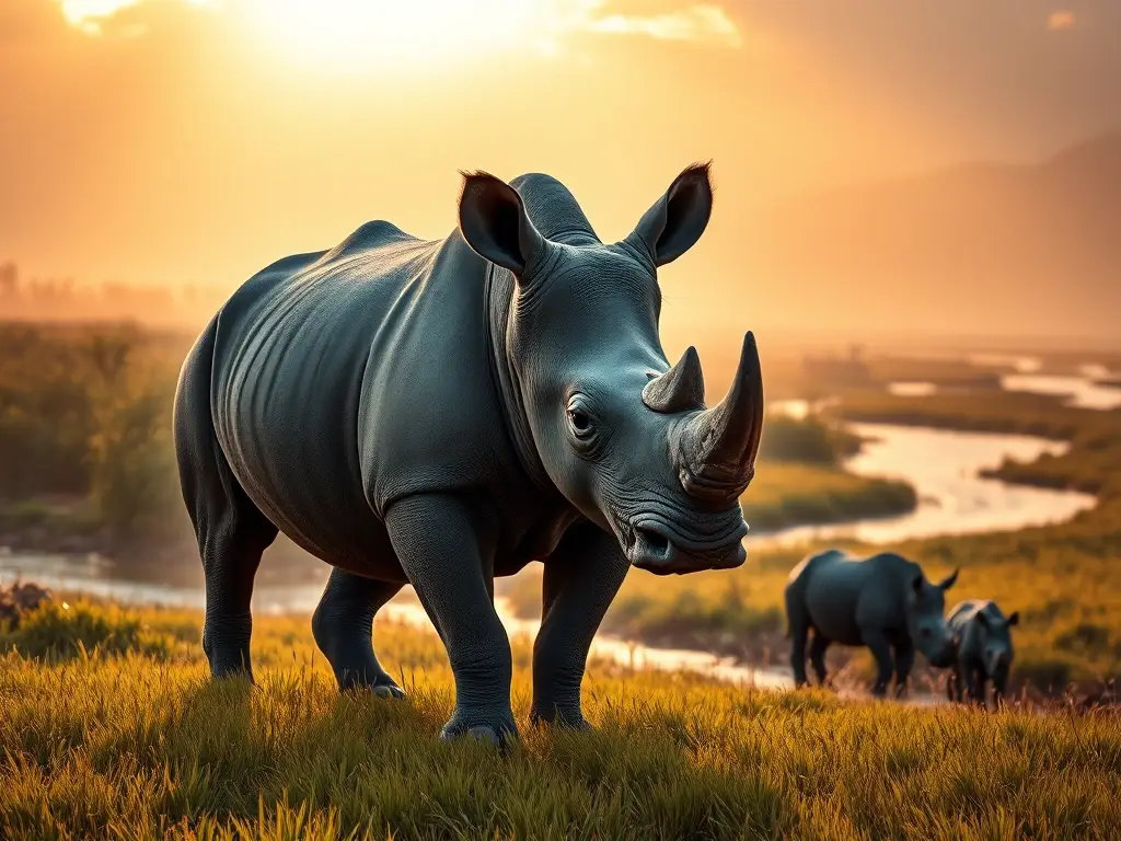 Rinoceronte indio majestuoso en su hábitat