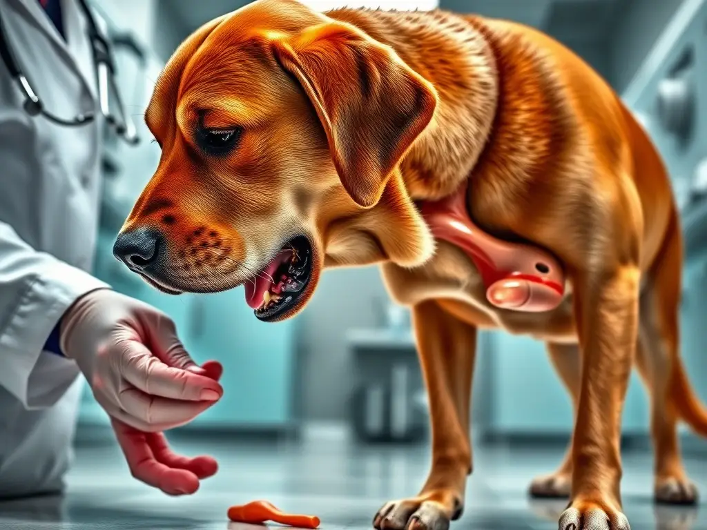 Imagen realista del labrador retriever enfermo de rotavirus
