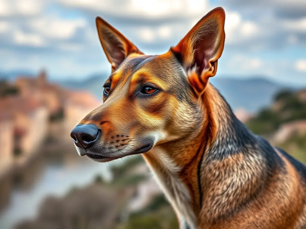 Fotografía realista de un sabueso cazando en Cataluyna