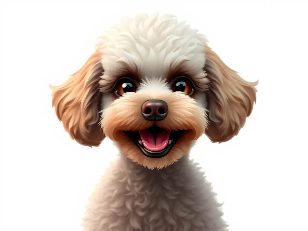 Foto de un poodle saboteuero elegante y juguetón de alta resolución