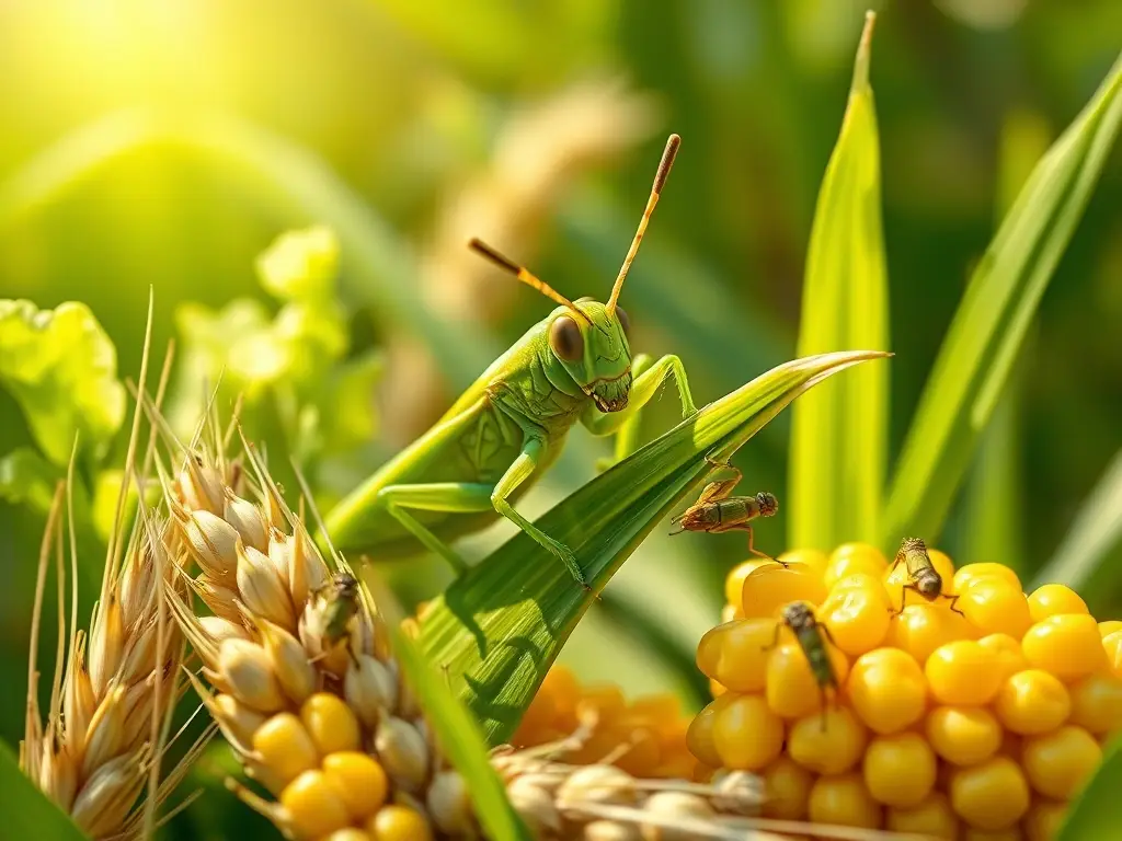 Saltamontes verde come hierba en hoja
