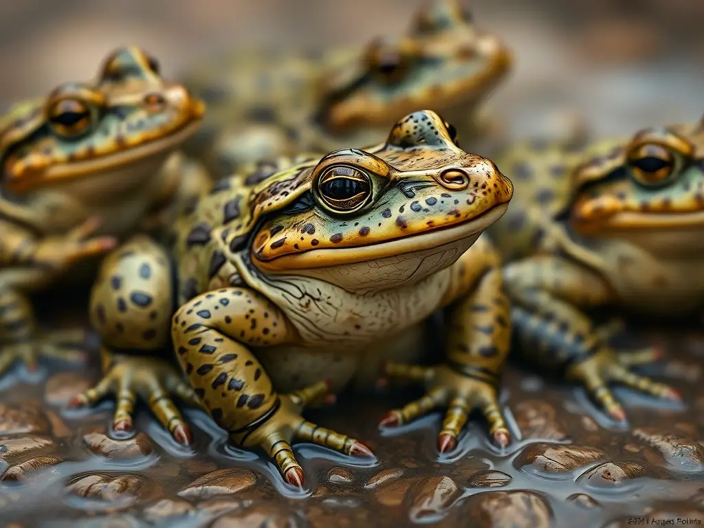 Ilustración precisa de transformación de sapos al cocodrilo